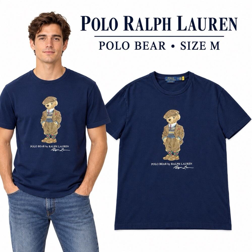 Polo Ralph Lauren Men’s Polo Bear Graphic T-Shirt M Navy Classic Fit